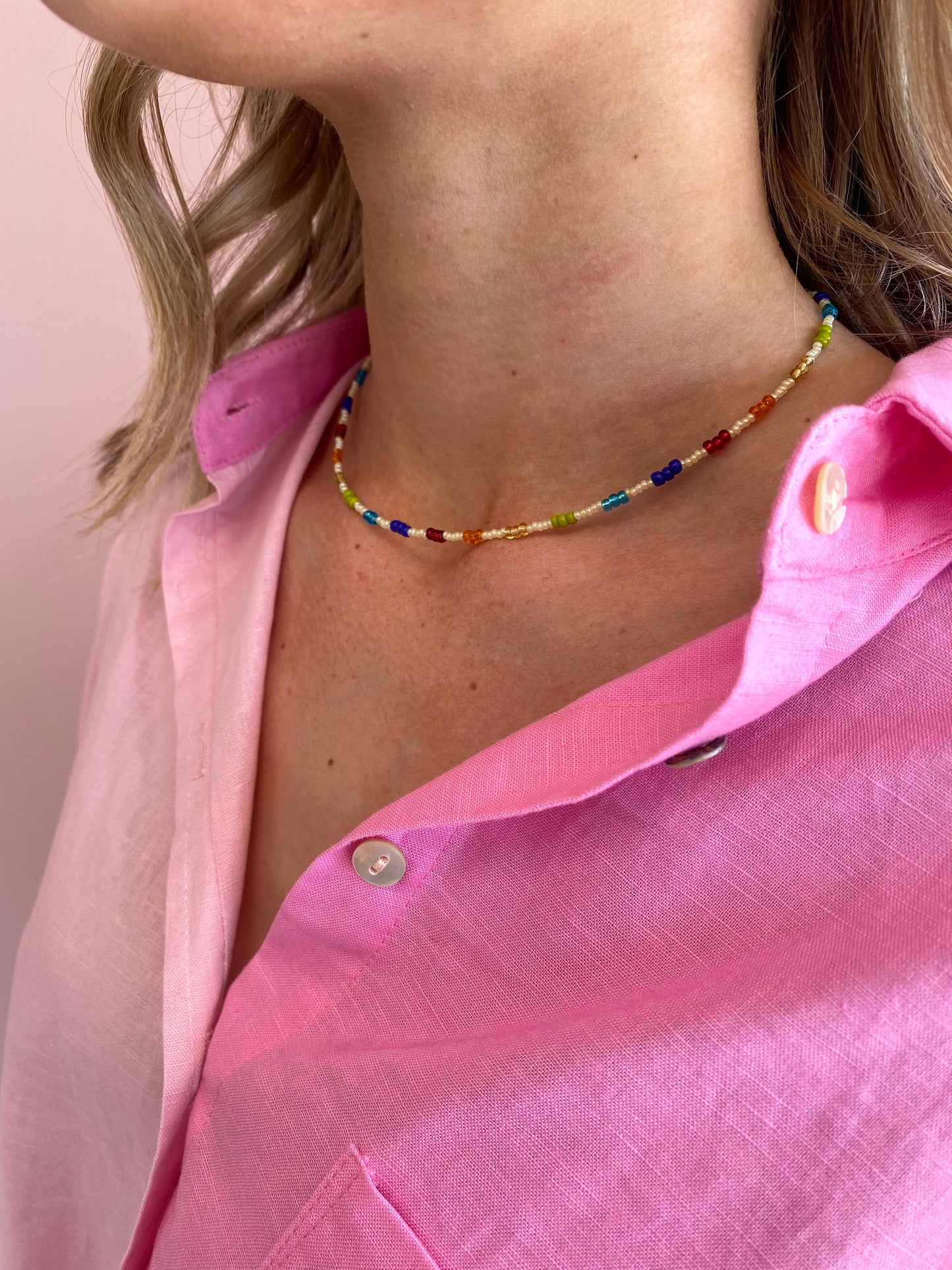 Jin Beads, beaded necklace, Rainbow Mads